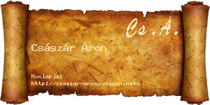 Császár Áron névjegykártya