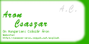 aron csaszar business card